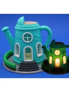 Watering Can Fairy House Night Light Tea Light Holder